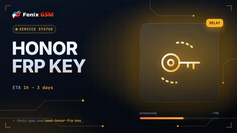 🗝️ Honor FRP Key: 2–3 day delays
