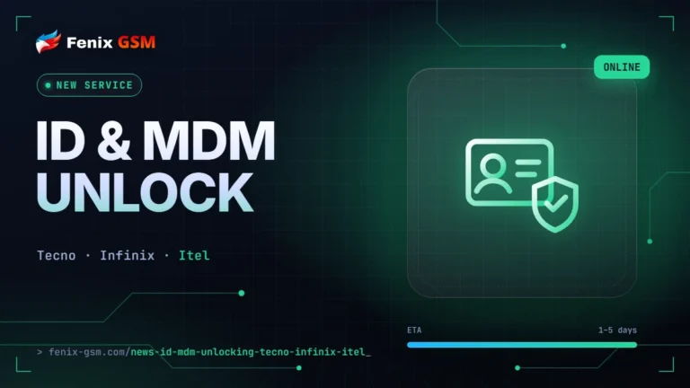 🆔 Now accepting ID and MDM unlock orders: all Tecno, Infinix, Itel models